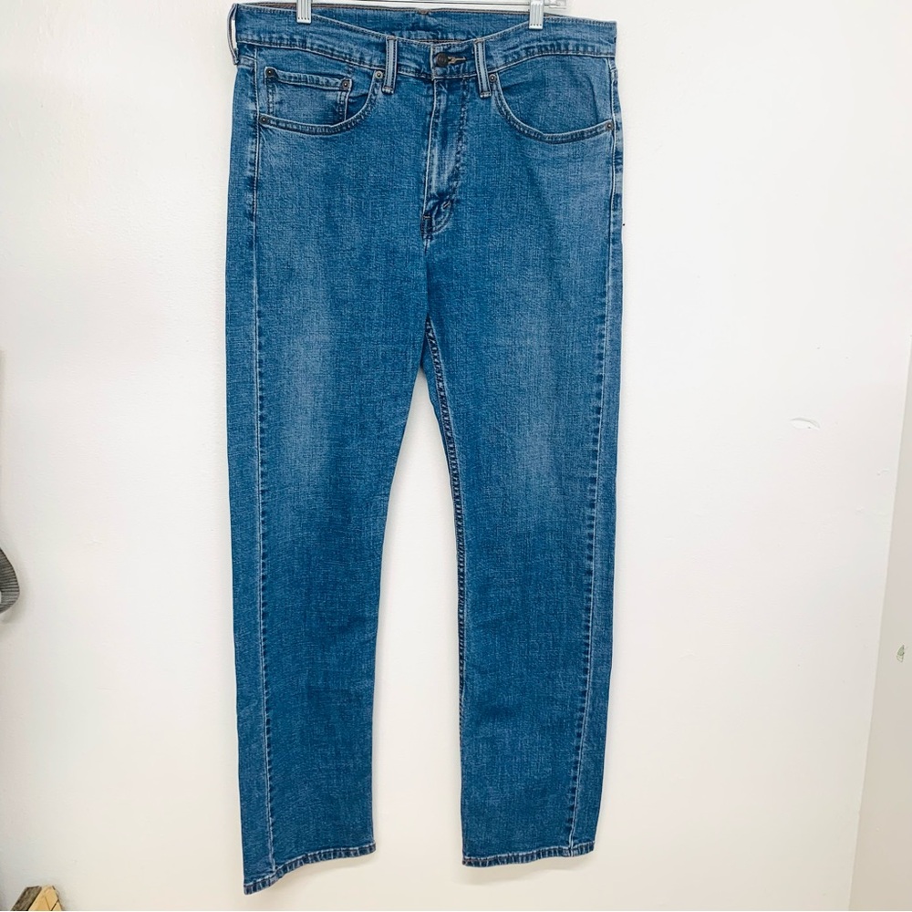 Levis 505 Jeans Men 34 Blue Straight Casual Work Western Classic Inseam 32"